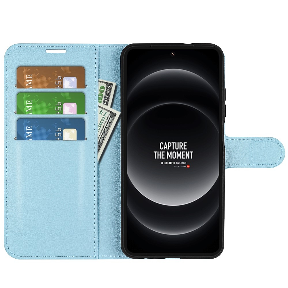 Litchi könyv tok a Xiaomi 14 Ultra-hoz - kék