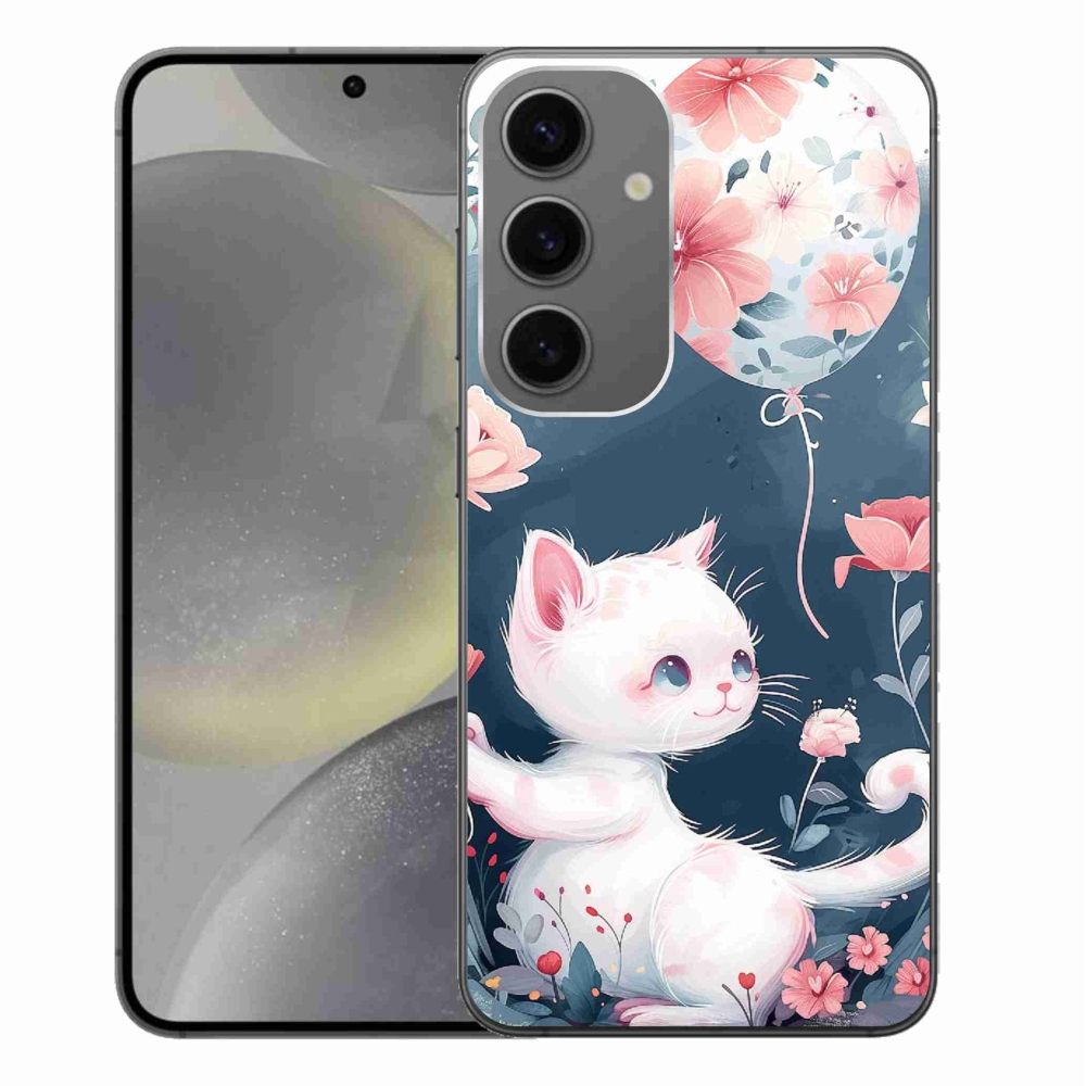Gél borítás mmCase Samsung Galaxy S24+ készülékhez - cica lufival