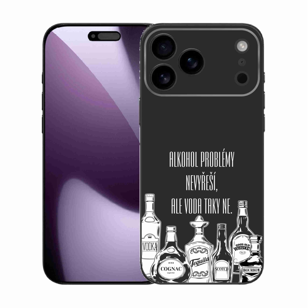 Gél borító mmCase iPhone 17 Pro Max készülékhez - vicces szöveg fekete háttérrel