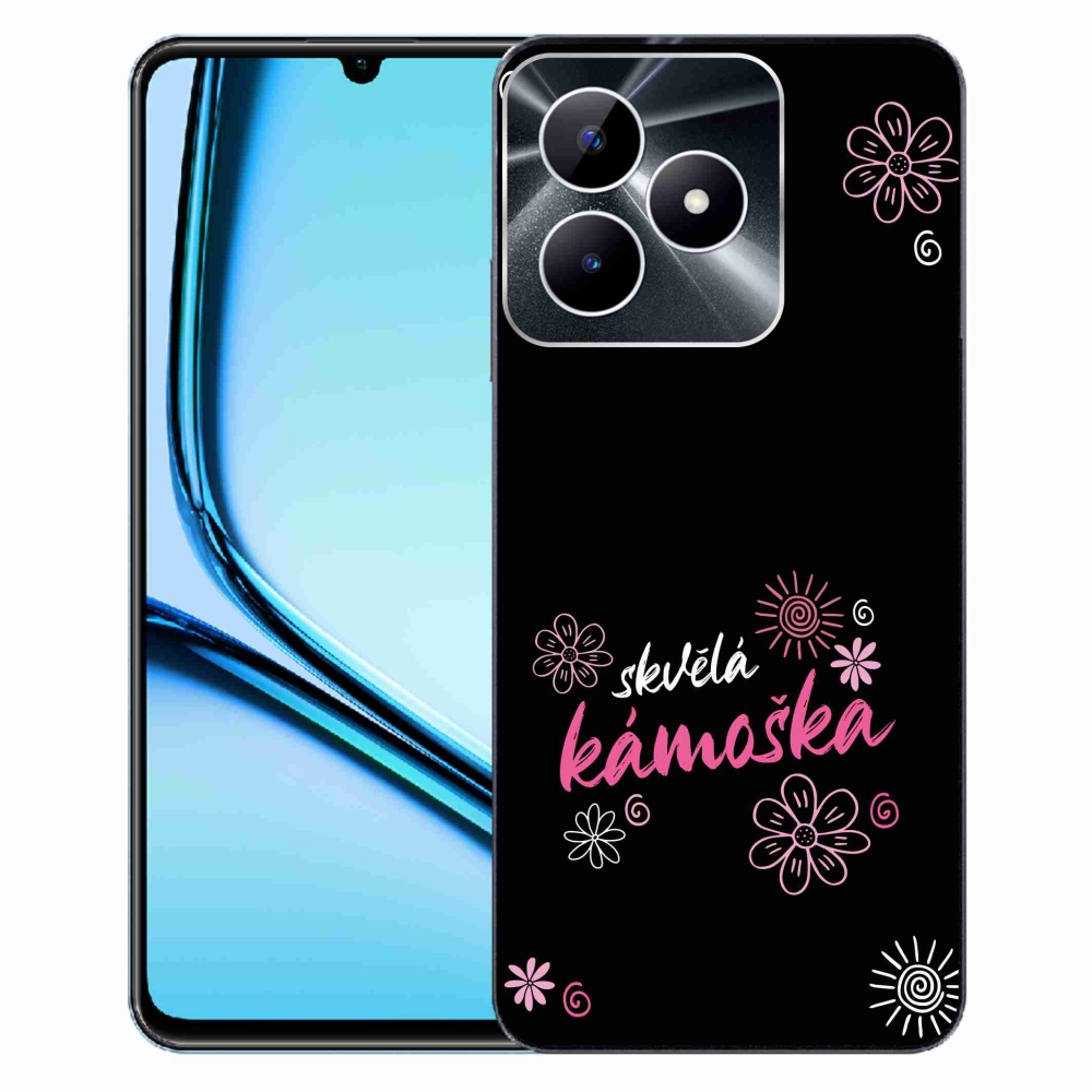 Gél borító mmCase a Realme Note 50-en - nagyszerű haver fekete háttérrel