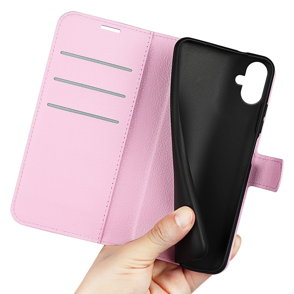 Litchi könyv tok Samsung Galaxy A07 4G - rózsaszínű