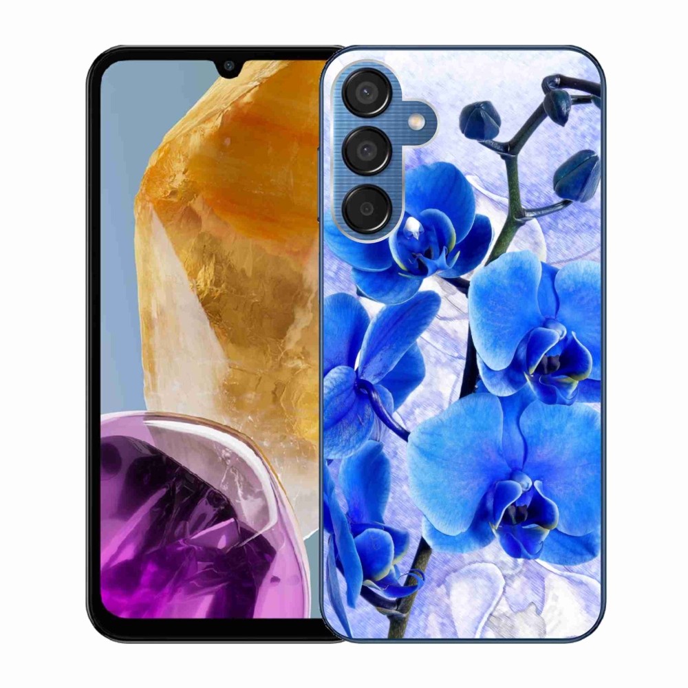 Gél védőhuzat mmCase Samsung Galaxy M15 5G - kék virágok