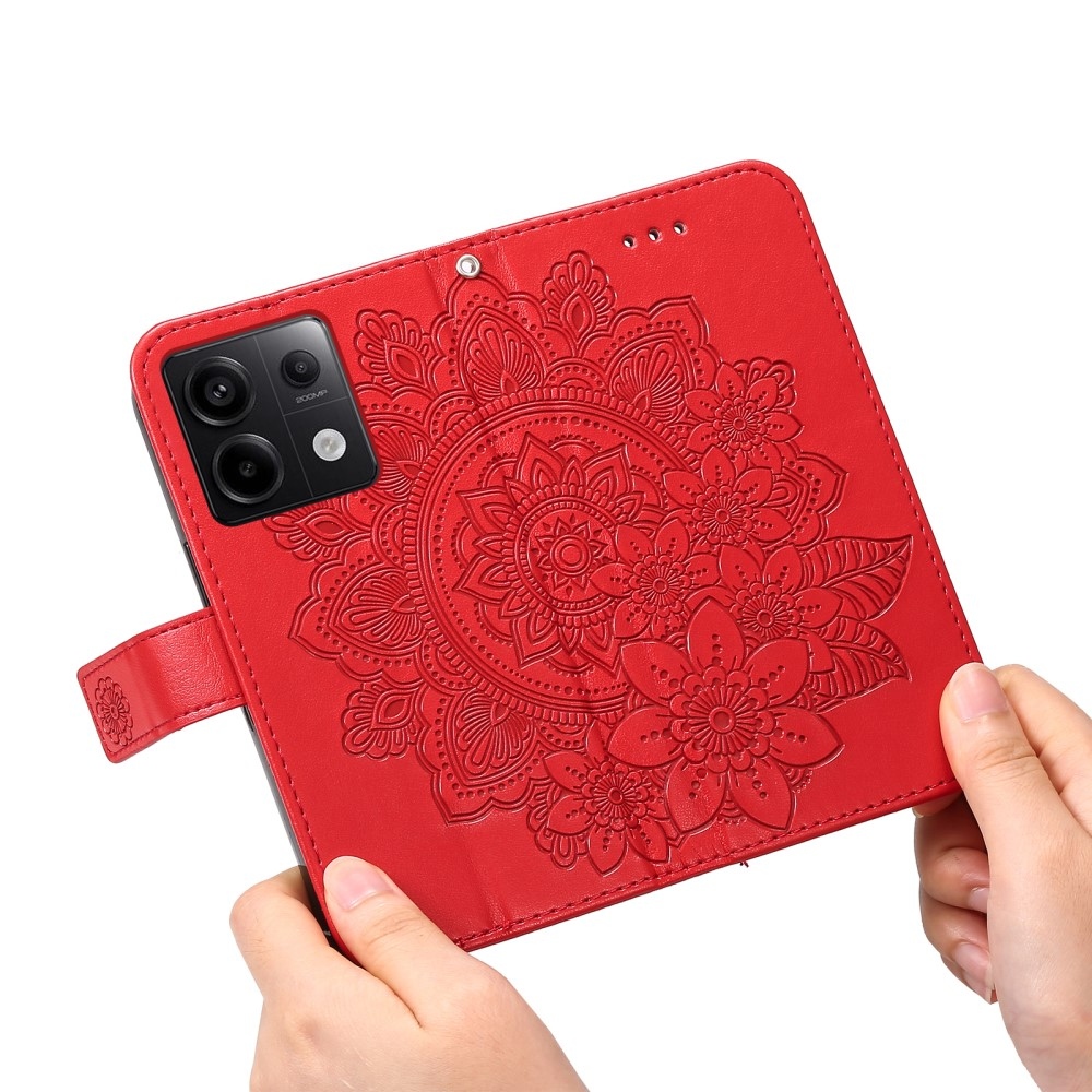 Mandala könyv tok a Xiaomi Redmi Note 13 Pro 5G/Poco X6 5G számára - piros