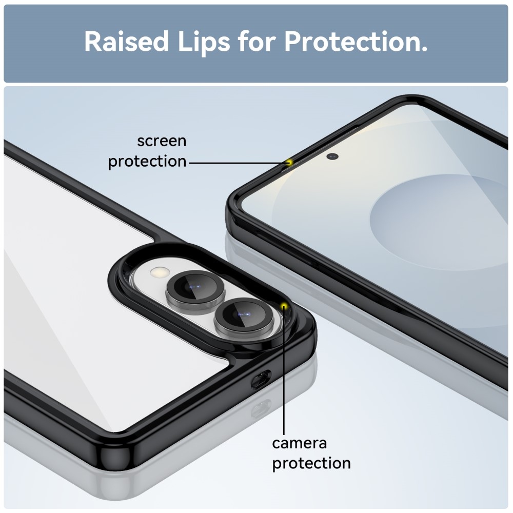 Gél tok fix hátlappal Samsung Galaxy S25 Edge készülékhez - fekete