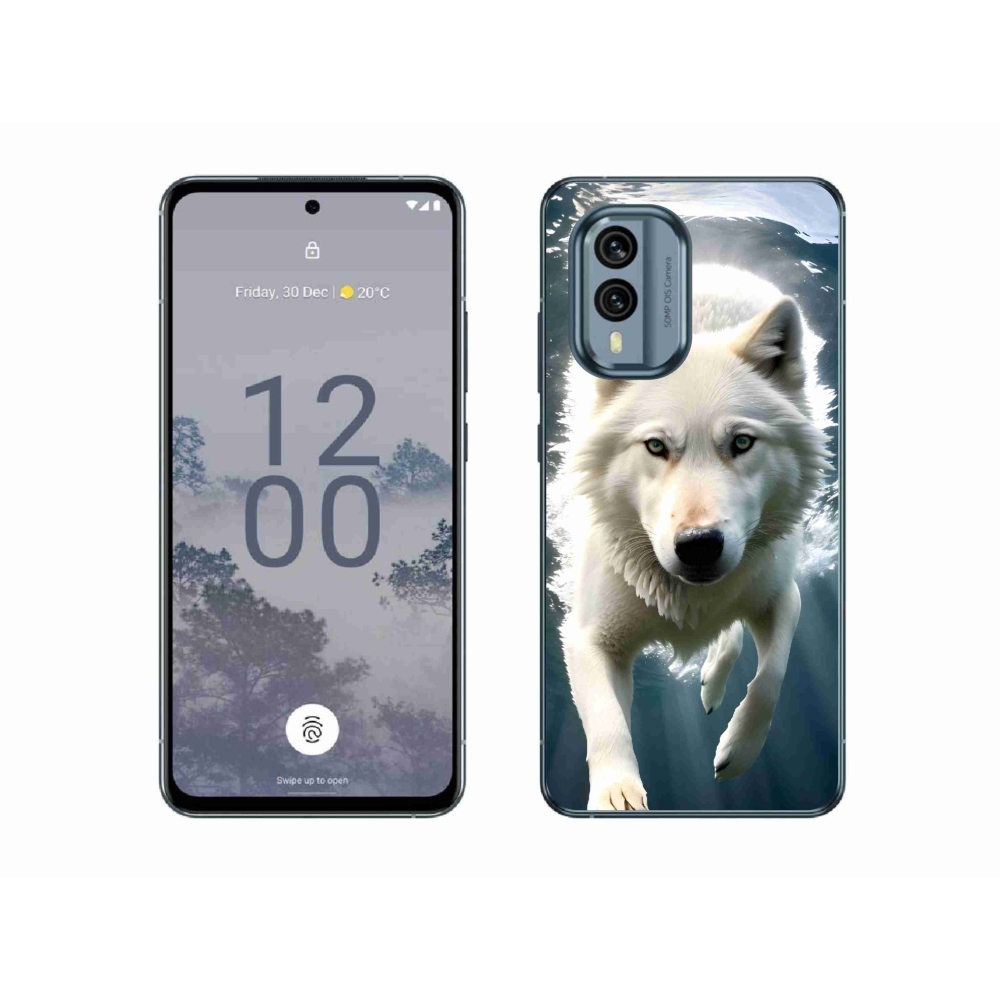 Zselés borítás mmCase a Nokia X30 5G készülékhez - fehér farkas