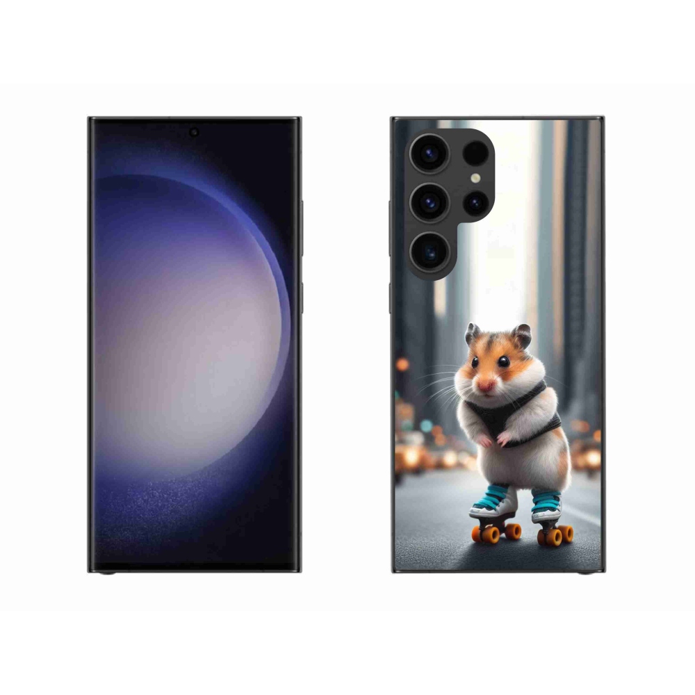 Zselés borítás mmCase Samsung Galaxy S23 Ultra 5G készülékhez - hörcsög a korcsolyán