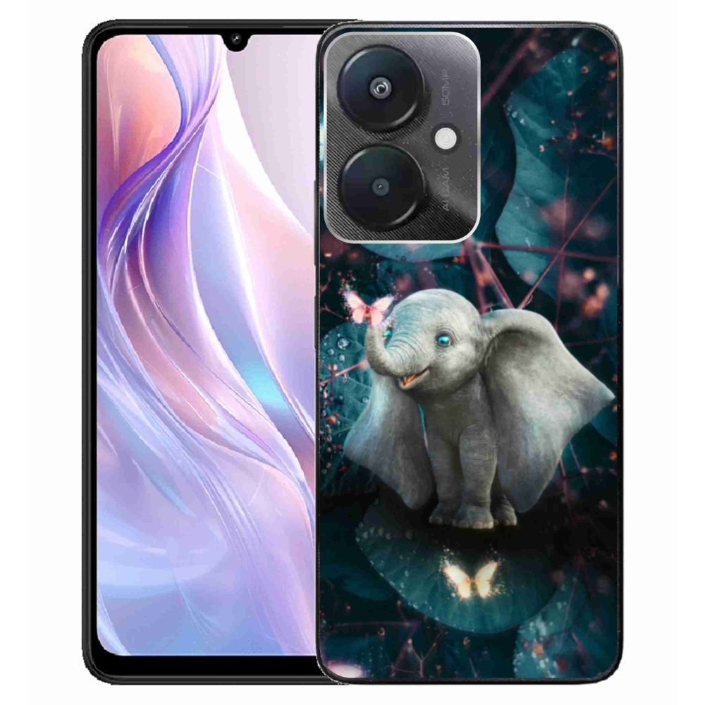 Gél borító mmCase a Xiaomi Redmi 13C 5G számára - aranyos elefánt