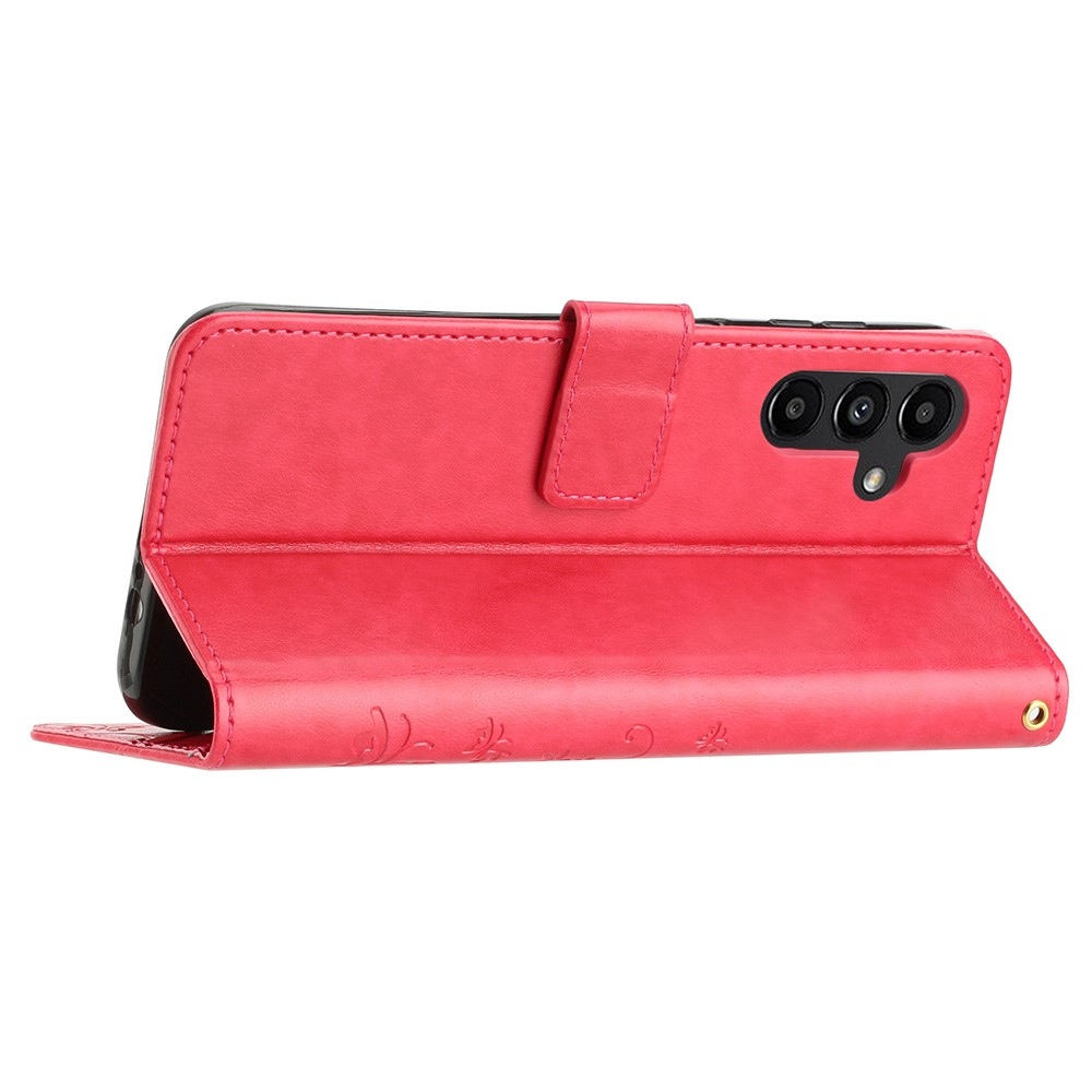 Virágok könyv tok Samsung Galaxy S23 FE készülékhez - piros