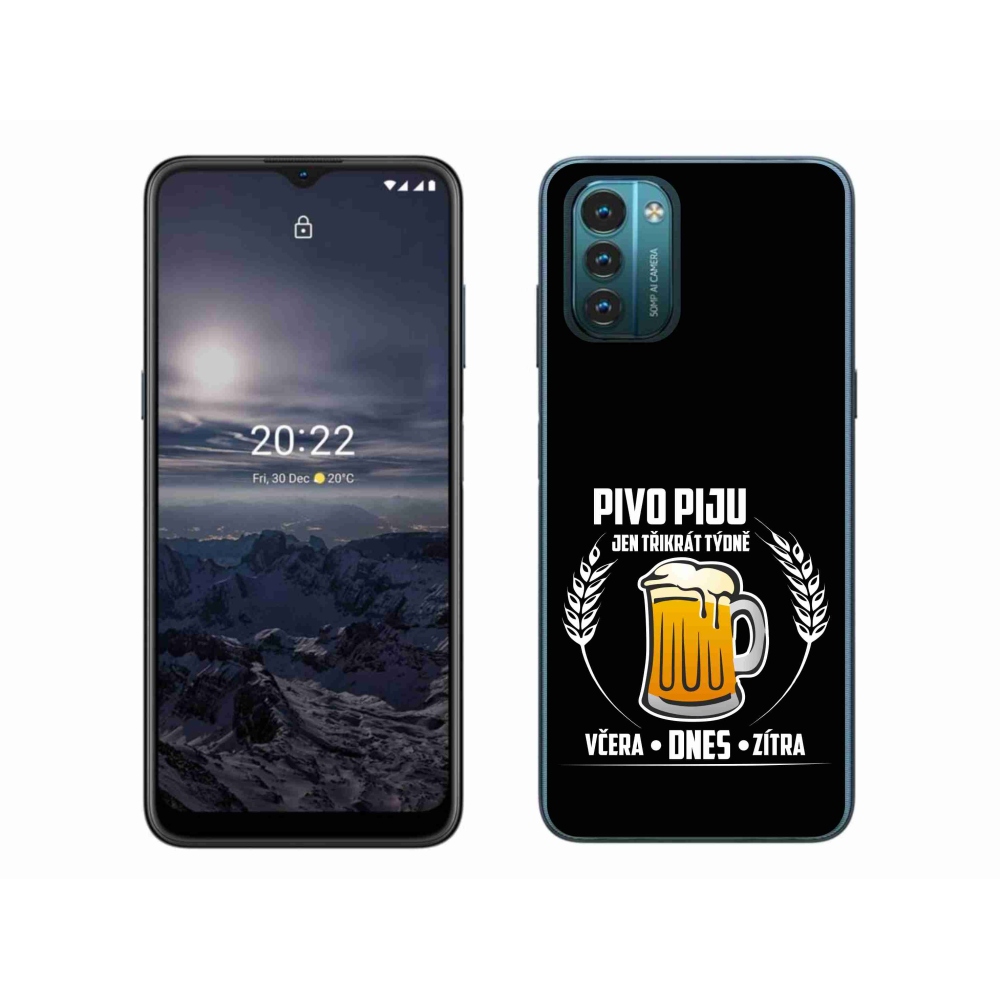 Zselés borítás mmCase a Nokia G11/G21 készülékhez - sör motívum fekete háttérrel