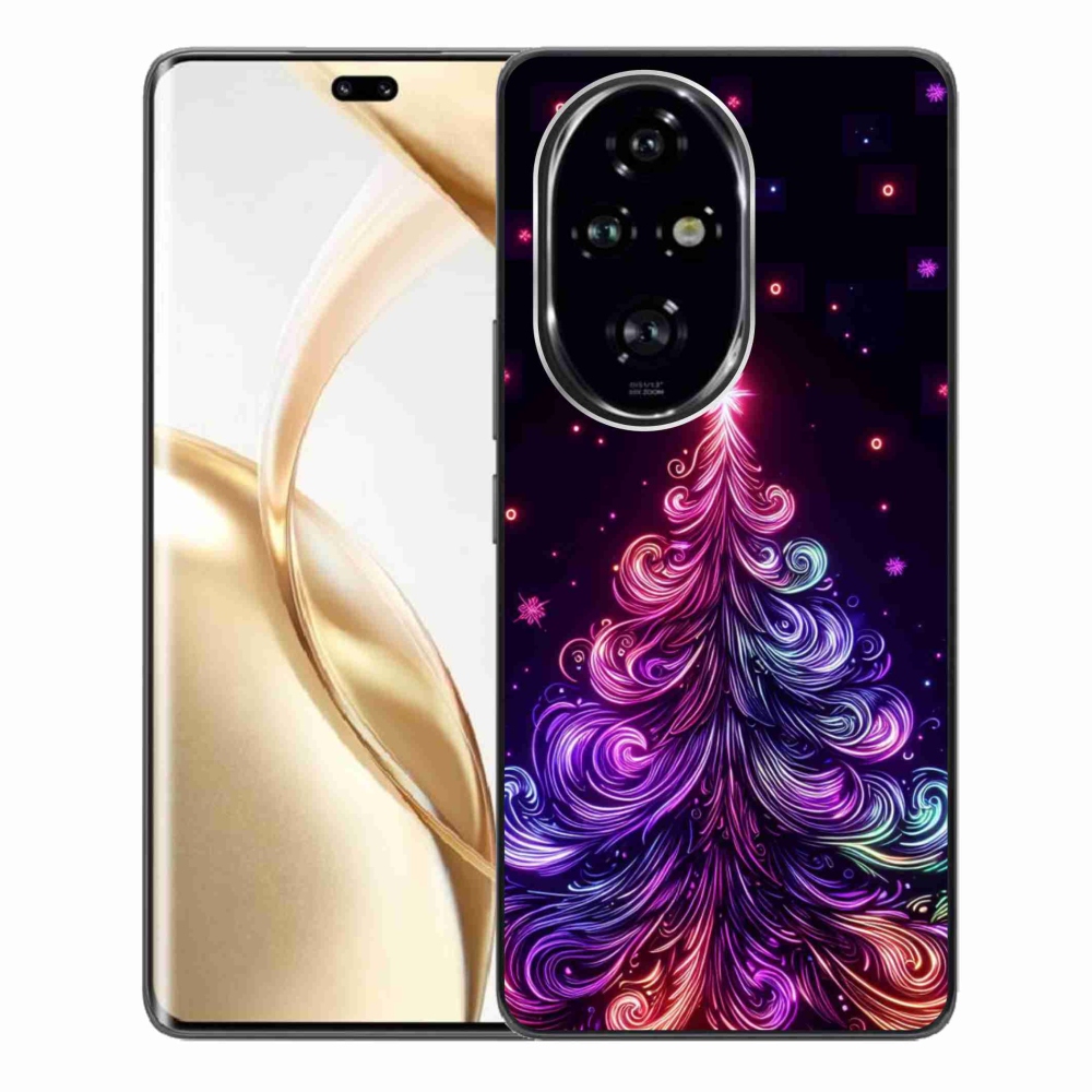 Zselés borítás mmCase a Honor 200 Pro 5G számára - neon karácsonyfa 1
