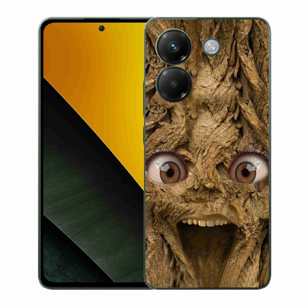 Gél borító mmCase a Xiaomi Poco M7 Pro 5G számára - boldog fa szemekkel