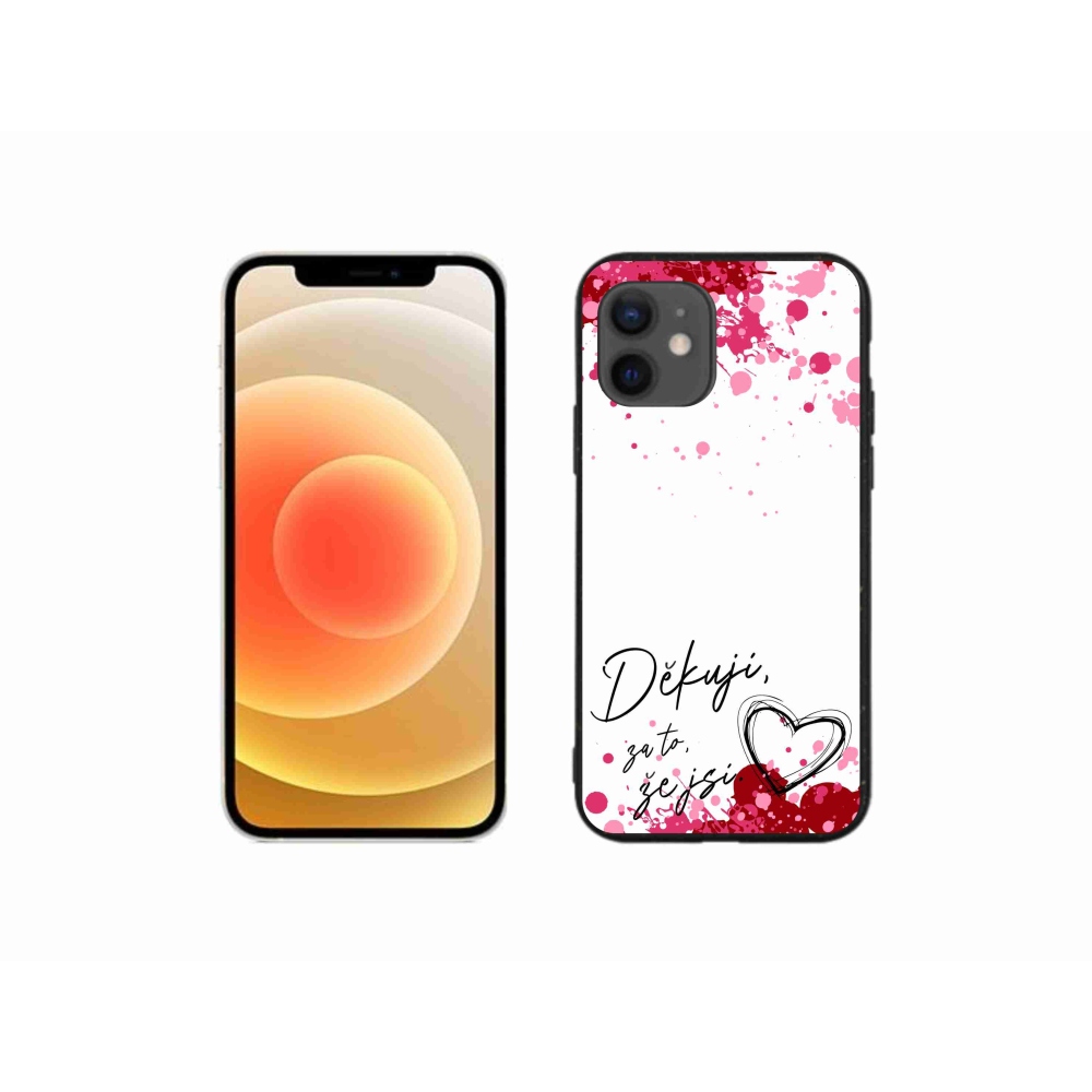Gél borítás mmCase iPhone 12 mini készülékhez - szerelmes szöveg 2 fehér háttér