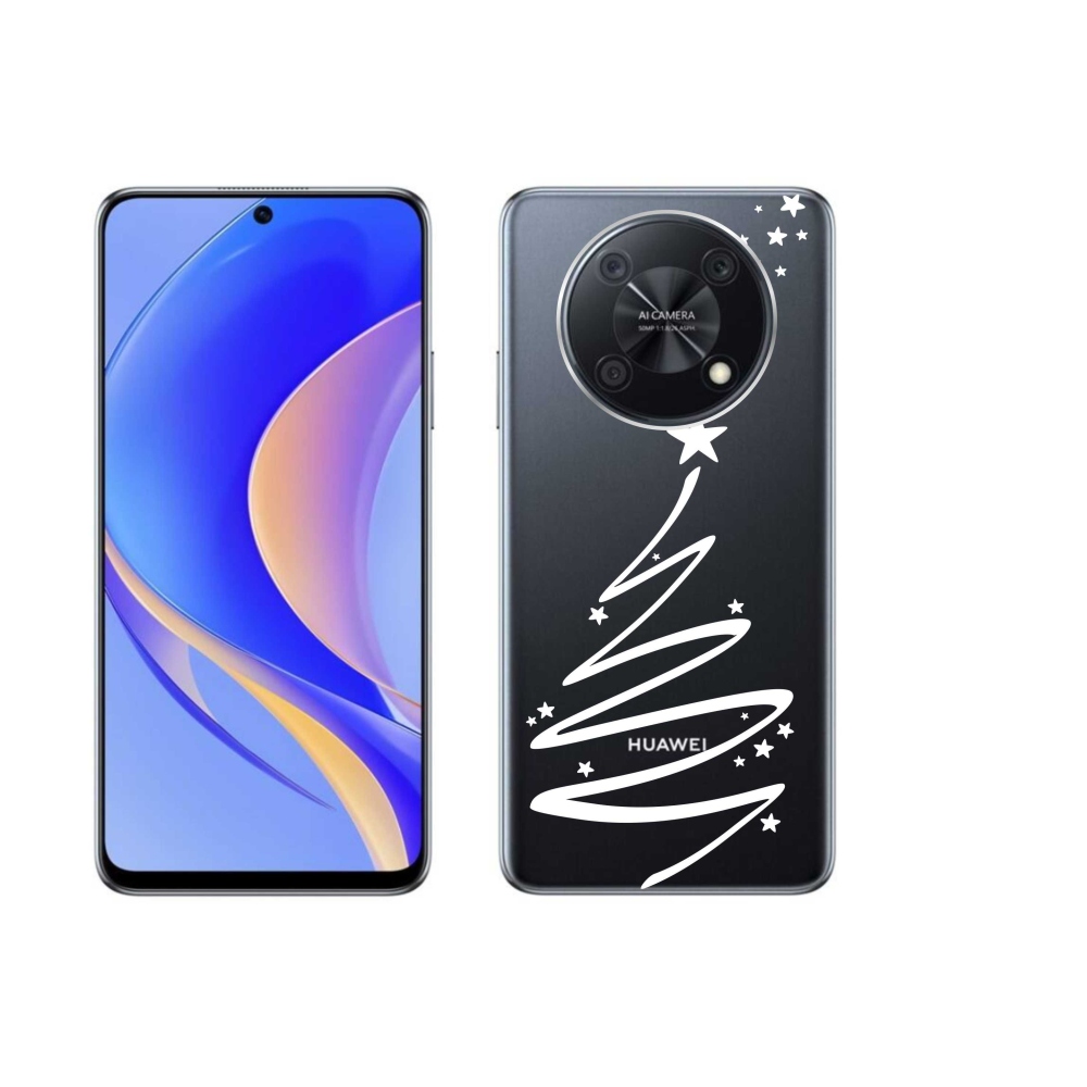 Gél borító mmCase a Huawei Nova Y90 készülékhez - fehér fa átlátszó háttéren