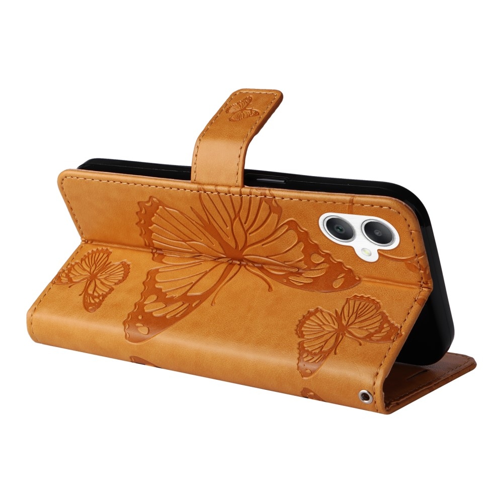 Nagy pillangó könyv tok Samsung Galaxy A06 4G készülékhez - sárga