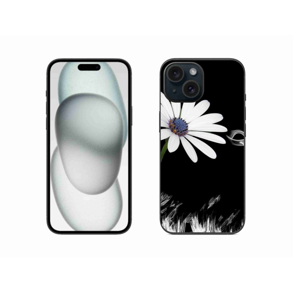 Gél védőhuzat mmCase iPhone 15 készülékhez - fehér virág