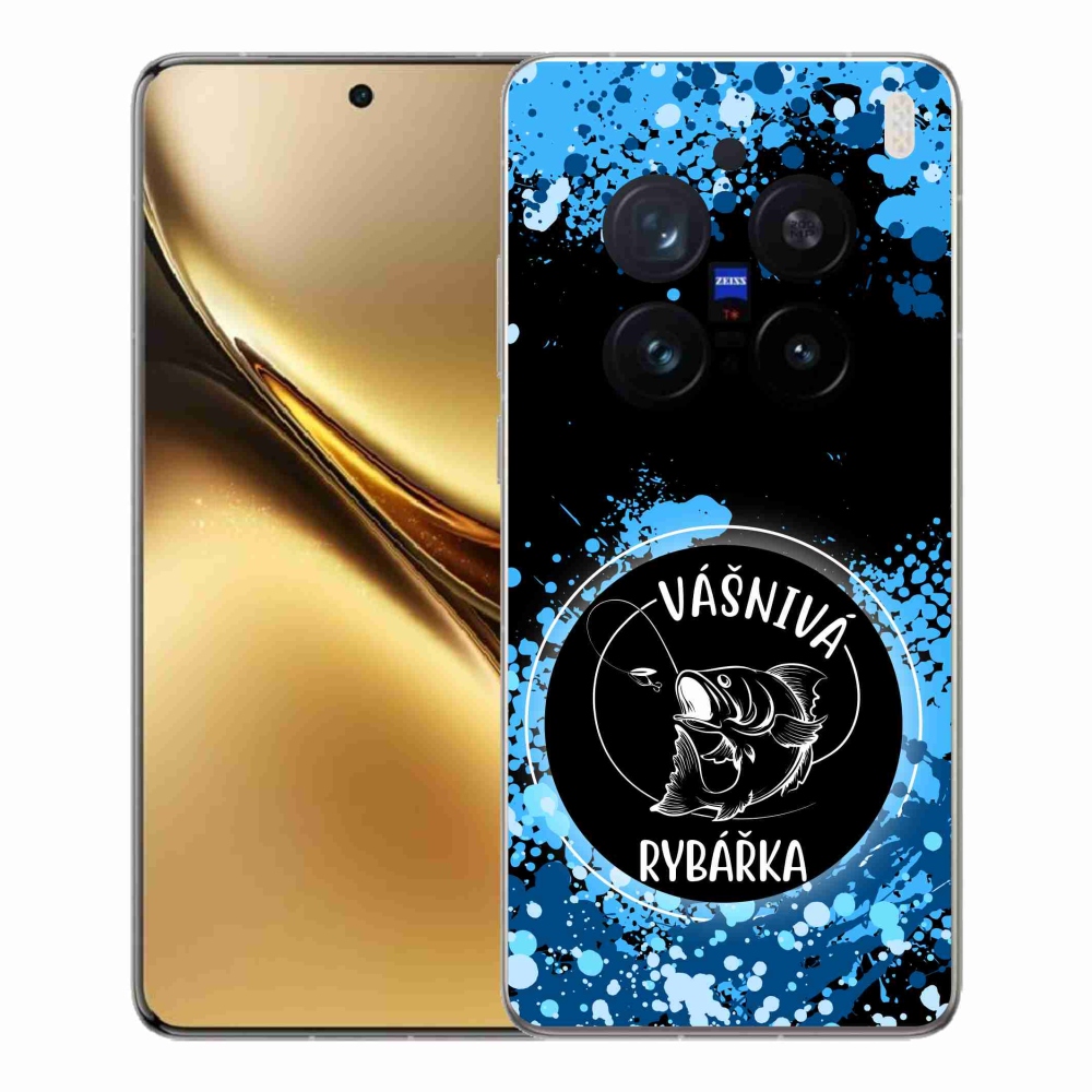 Gél borító mmCase a Vivo X200 Pro 5G készülékhez - szenvedélyes halásznő fekete háttérrel