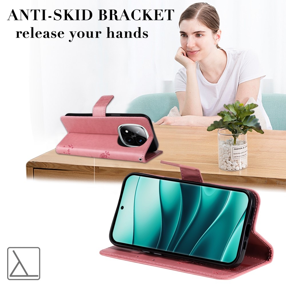 Fák könyve tok Xiaomi Redmi Note 14 Pro 5G/Poco X7 5G/Note 14 Pro+ 5G - rózsaszínű