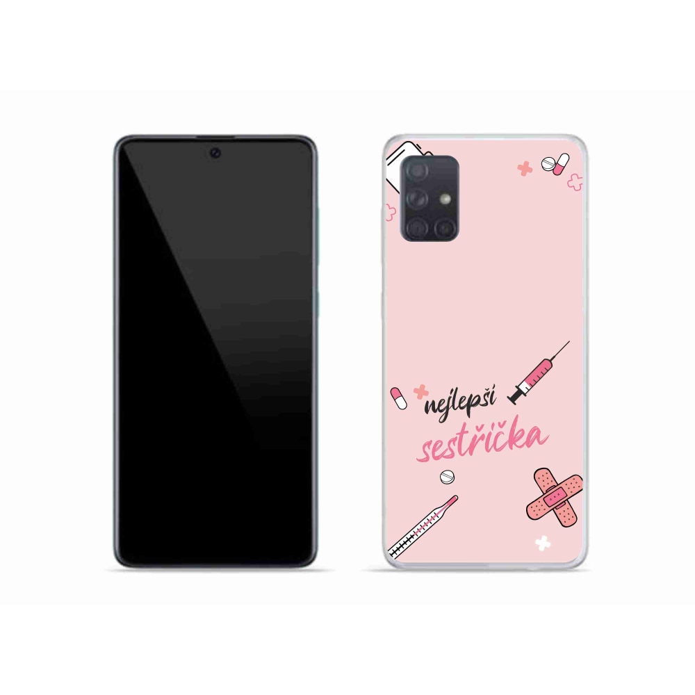 Gél borító mmCase Samsung Galaxy A51 - legjobb kishúg rózsaszín háttérrel