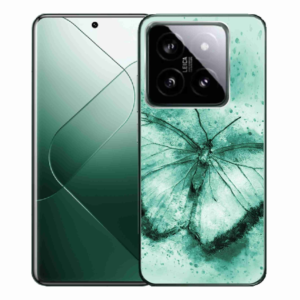 Gél tok mmCase a Xiaomi 14 Pro számára - zöld pillangó