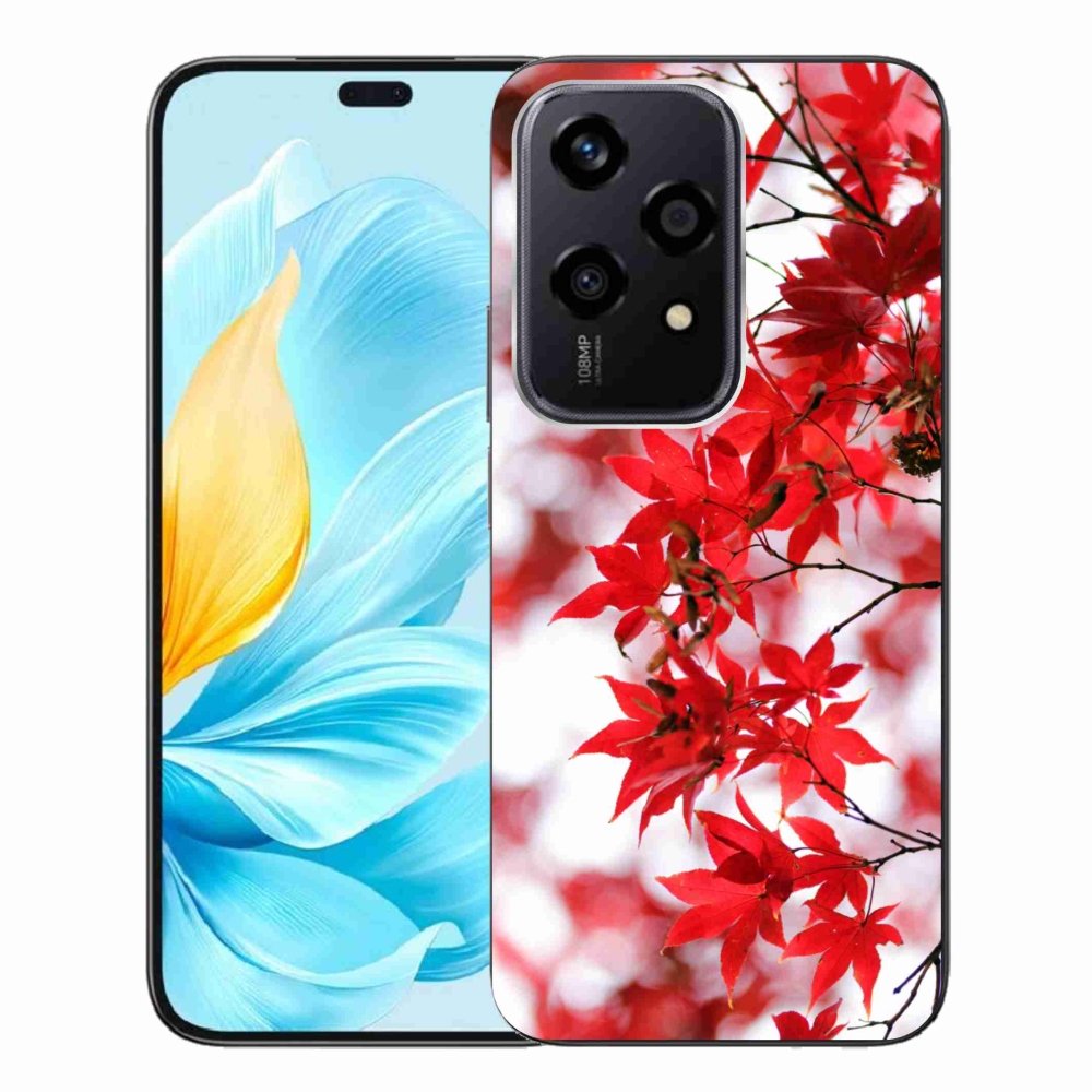 Zselés borító mmCase a Honor 200 Lite 5G készülékhez - piros levelek