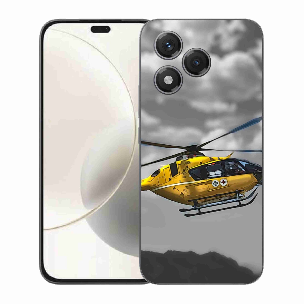 Zselés borítás mmCase a Honor 400 Lite-hoz - sárga helikopter