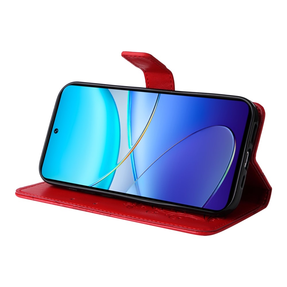 Nagy pillangó könyv tok a Vivo V40 SE 4G/5G-hez - piros