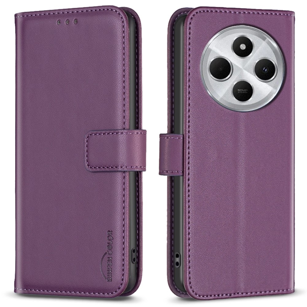 BNF könyvtáska Xiaomi Redmi 14C/Poco C75-hez - sötétlila