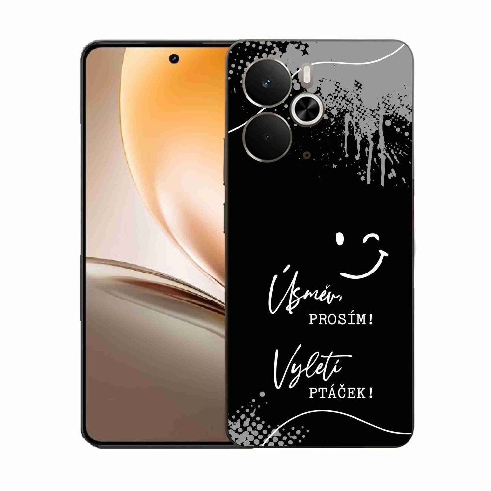 Gél borító mmCase a Realme 14 5G/14T 5G-hez - vicces szöveg 4 fekete háttér