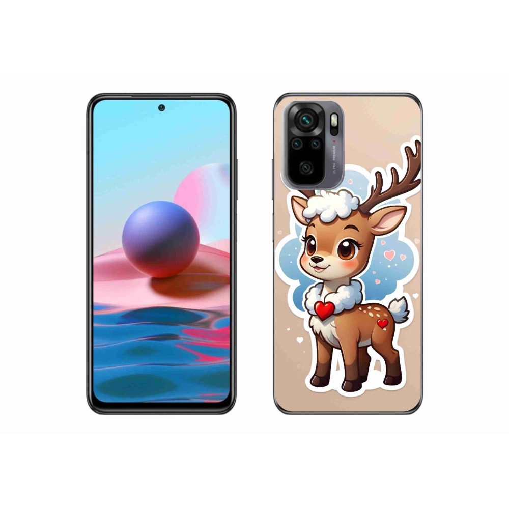 Gél borítás mmCase a Xiaomi Poco M5s készülékhez - rajzfilm rénszarvas