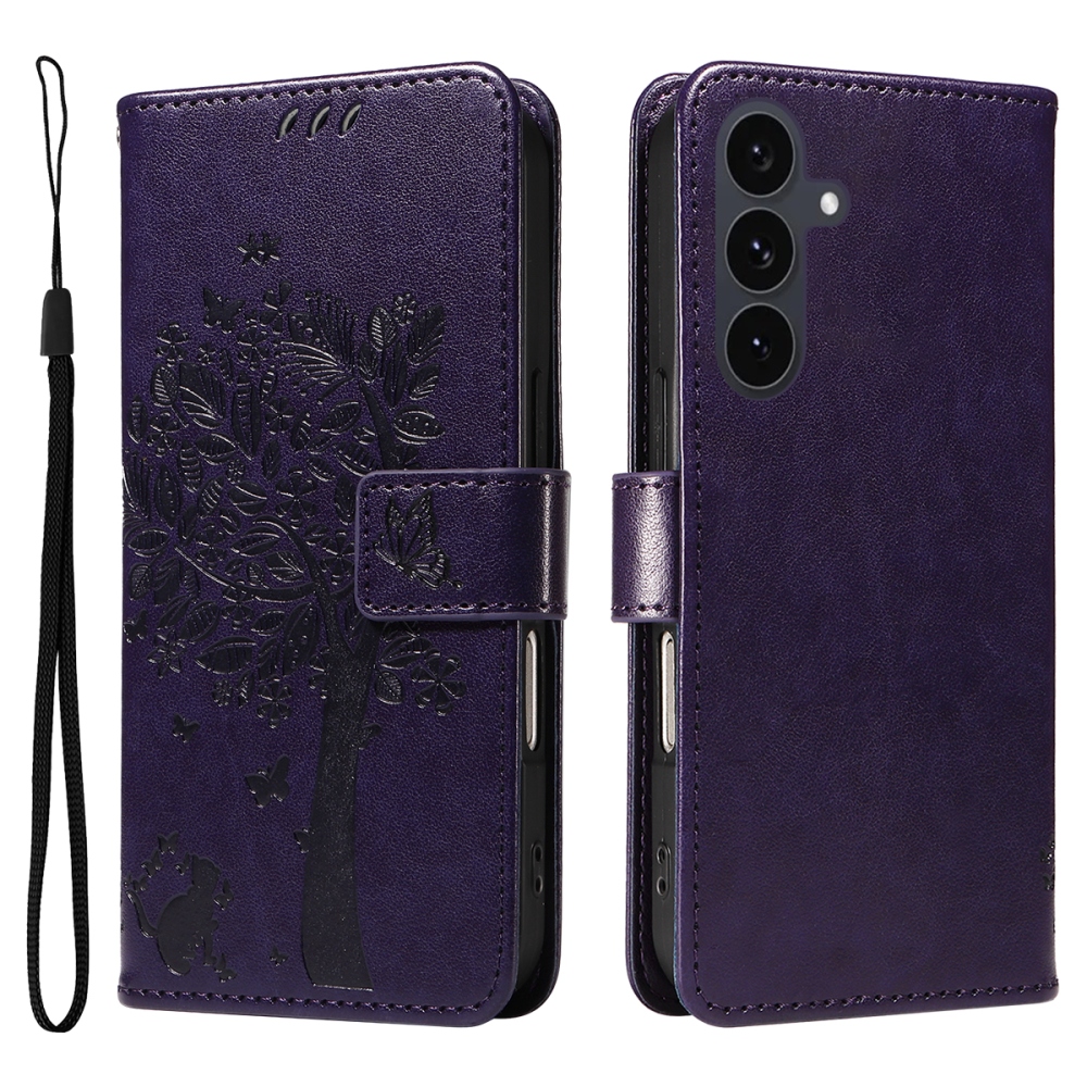 Fák könyve tok Samsung Galaxy S25 FE - sötétlila