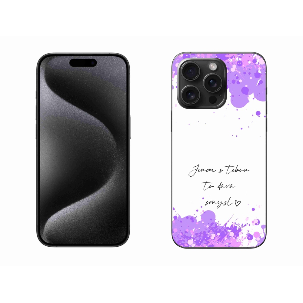 Gél borítás mmCase iPhone 15 Pro Max készülékhez - szerelmes szöveg fehér háttérrel