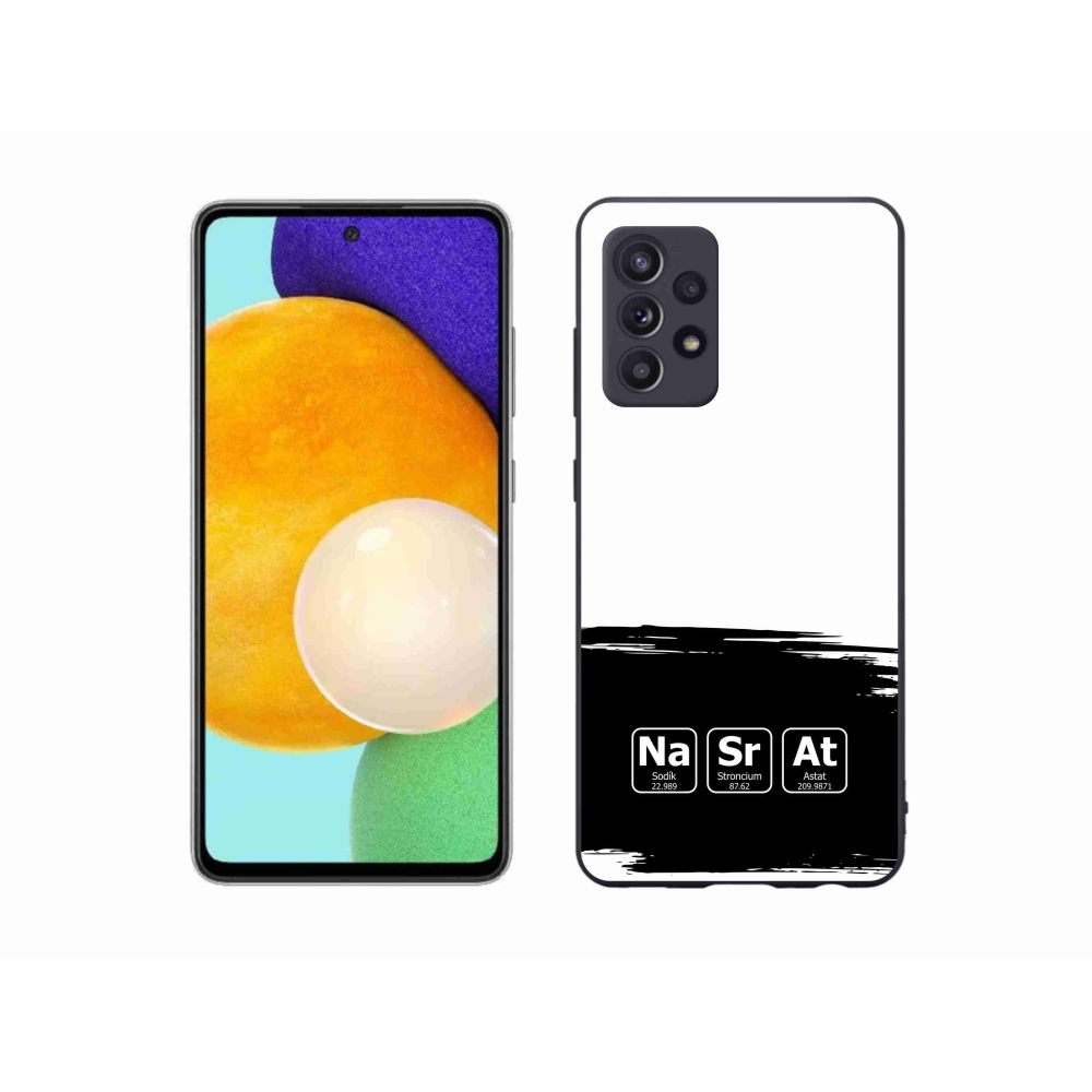 Gél borító mmCase Samsung Galaxy A52/A52 5G - kémiai elemek fekete és fehér háttérrel
