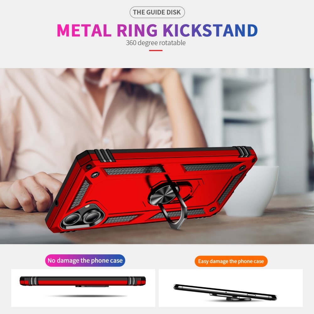 Gyűrűk tartós borítója Samsung Galaxy A06 4G készülékhez - piros