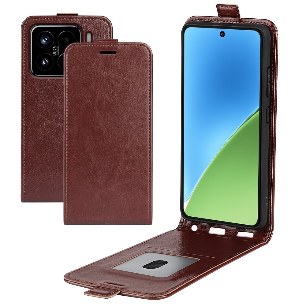 Függőleges könyvtáska Xiaomi 15-öshöz - barna