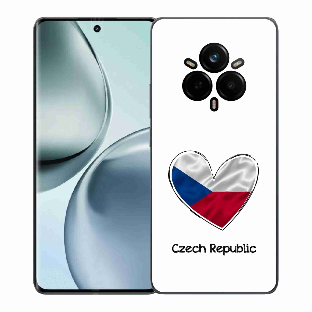 Gél borítás mmCase a Realme 14 Pro+ 5G készülékhez - Zászló szív fehér háttérrel