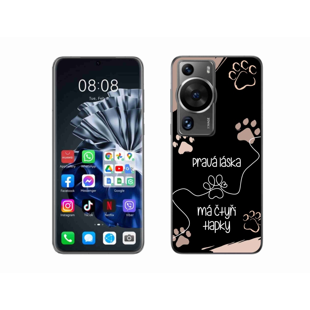 Gél borítás mmCase a Huawei P60 Pro készülékhez - kutya motívum 1 fekete háttér