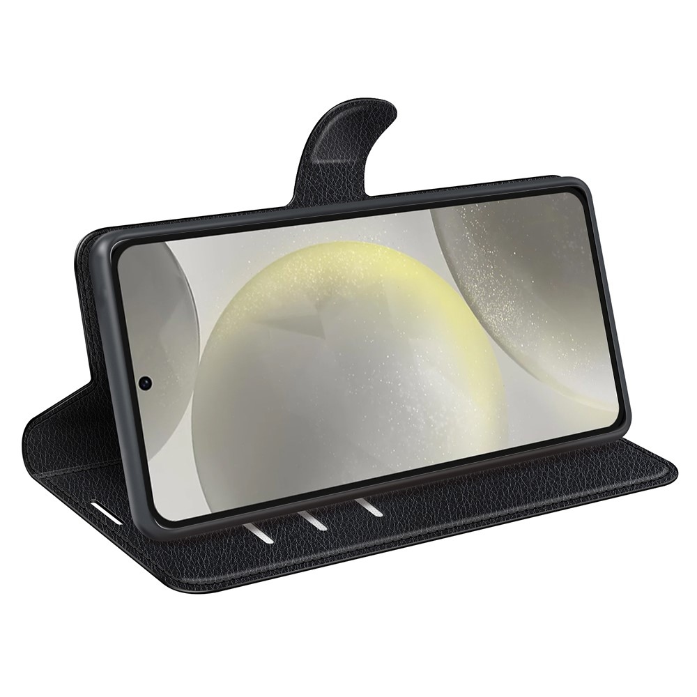 Litchi könyv tok Samsung Galaxy S24 FE készülékhez - fekete