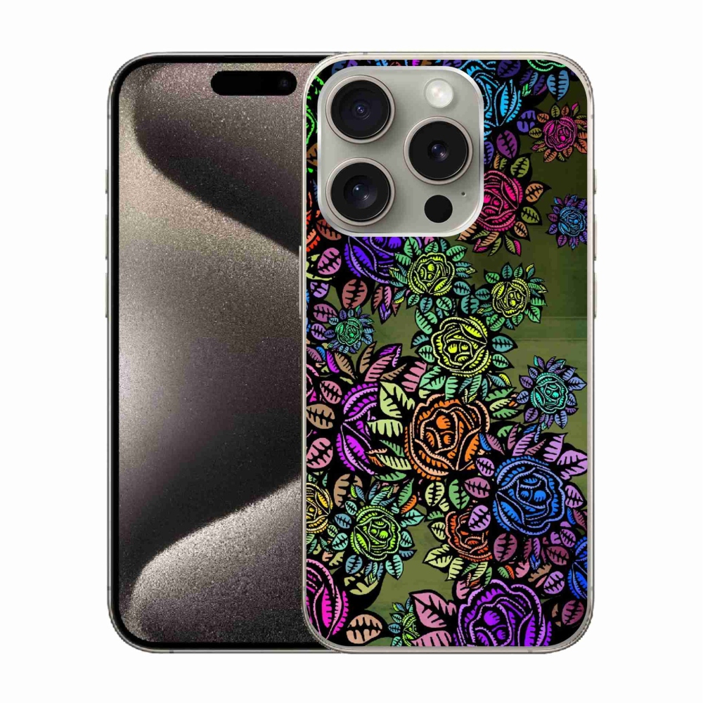 Gél borítás mmCase iPhone 15 Pro készülékhez - virágok 6