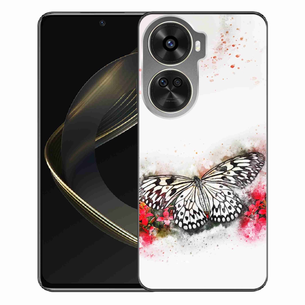 Gél borítás mmCase a Huawei Nova 12 SE számára - fekete-fehér pillangó