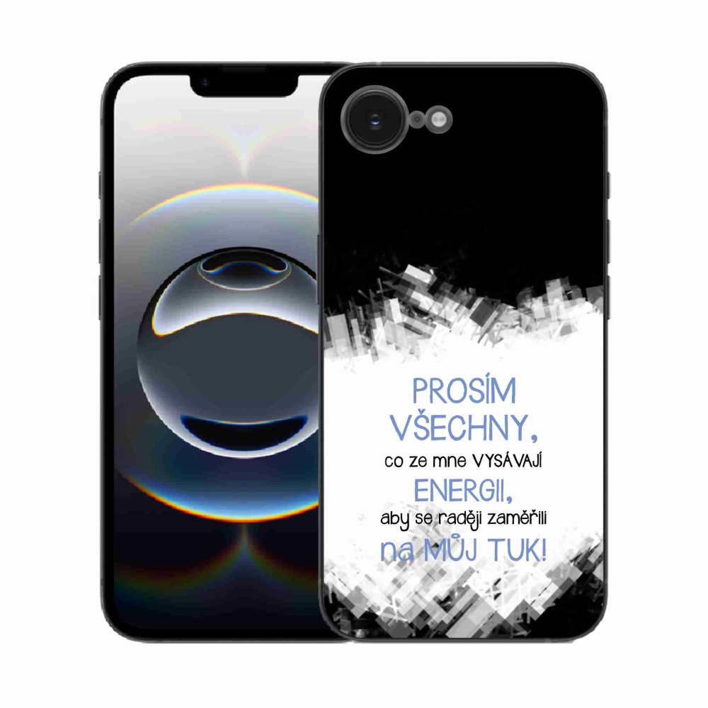 Gél borítás mmCase iPhone 16e készülékhez - vicces szöveg 1 kék