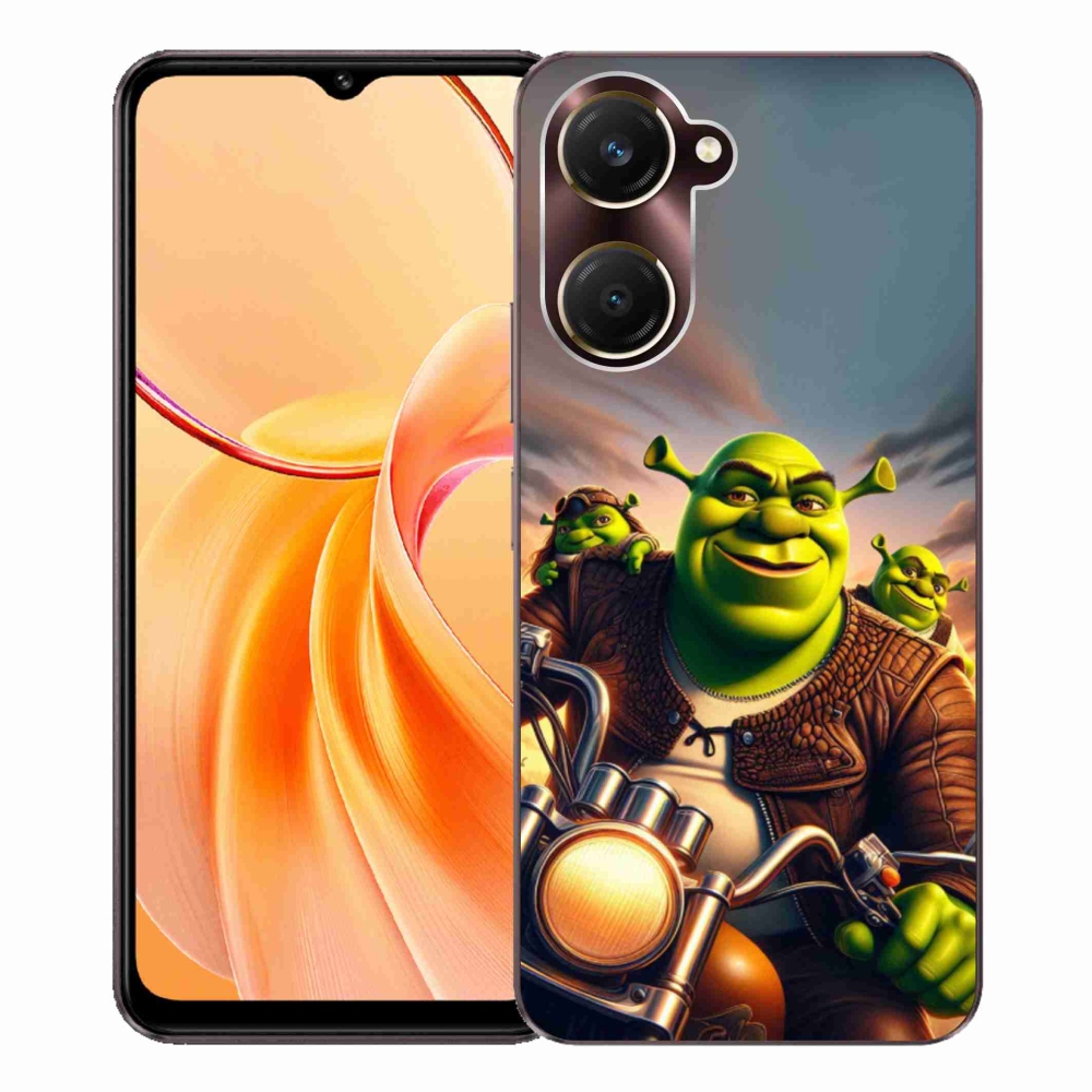 Gél borítás mmCase a Vivo Y28s 5G-hez - Shrek egy motorkerékpáron