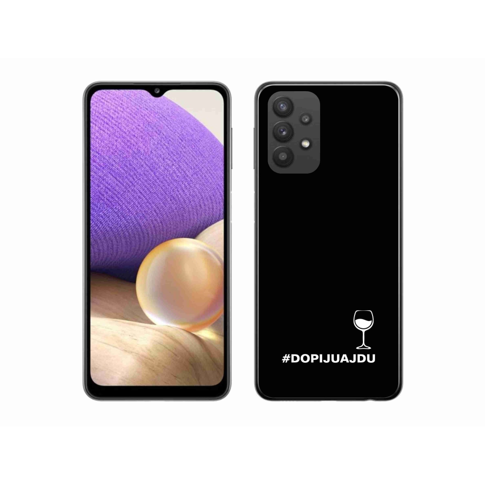Gél borítás mmCase Samsung Galaxy A32 5G - bor motívum fekete háttérrel