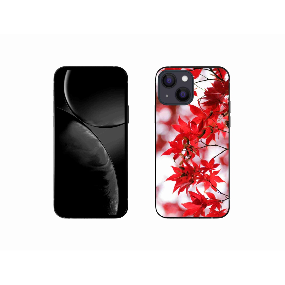 Zselés borítás mmCase iPhone 13 mini 5.4 - piros levelek