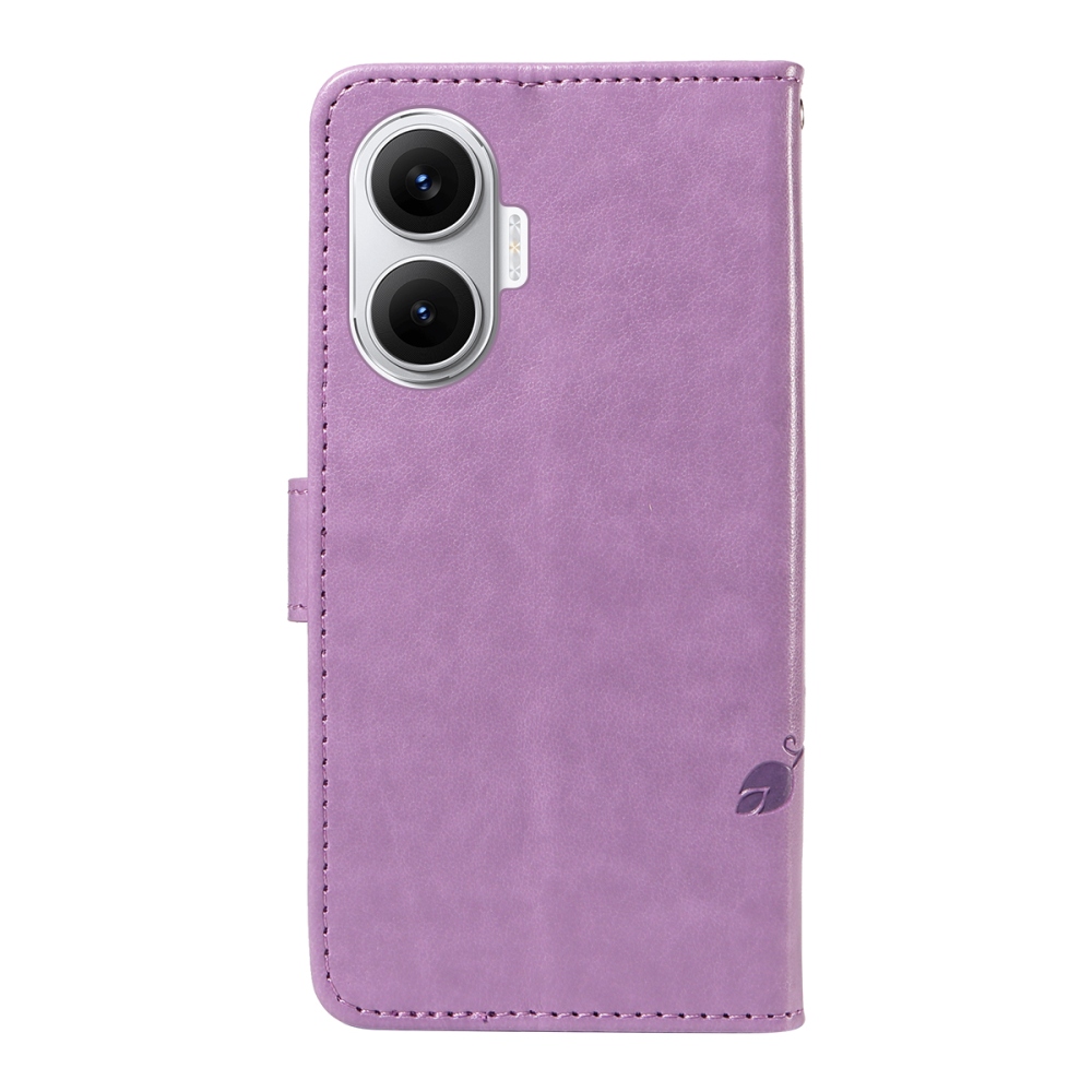 Virágok könyv tok a Xiaomi Poco F7 5G-hez - világos lila