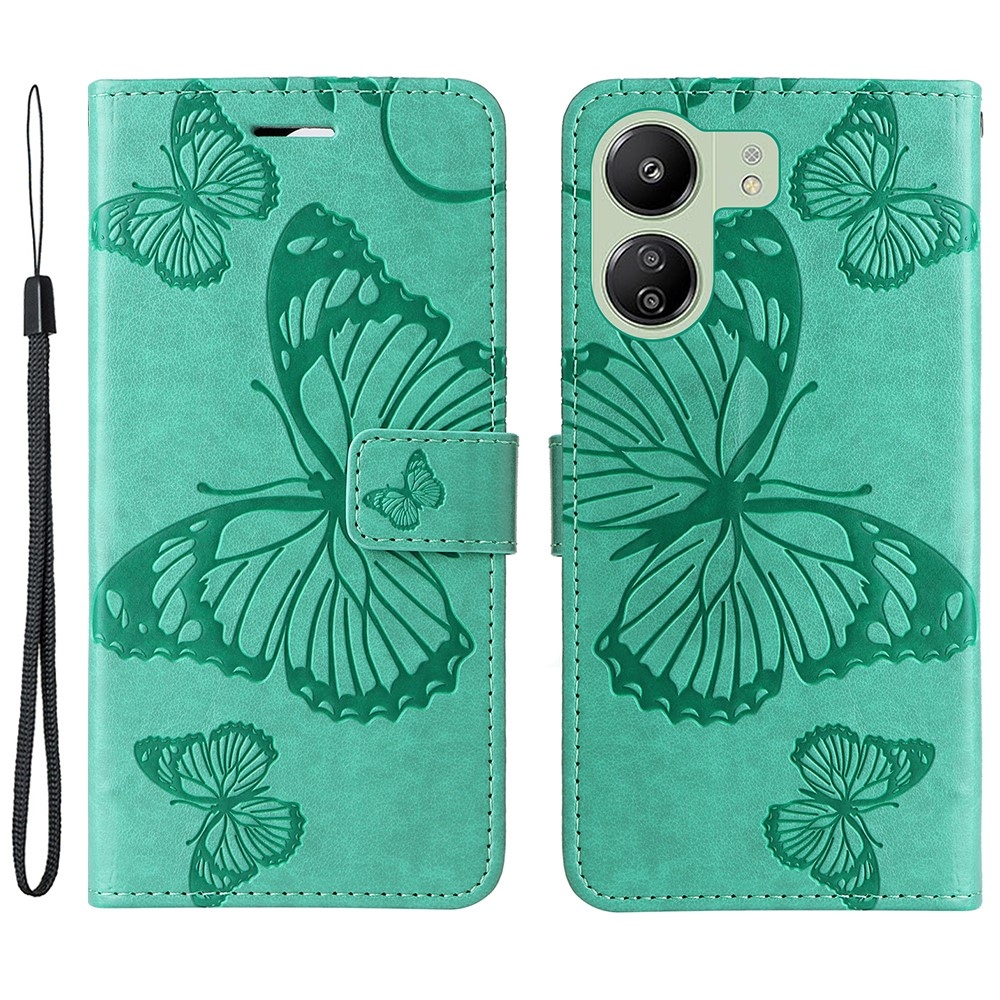 Nagy pillangó könyvtáska Xiaomi Poco C65/Redmi 13C - teáskék színben