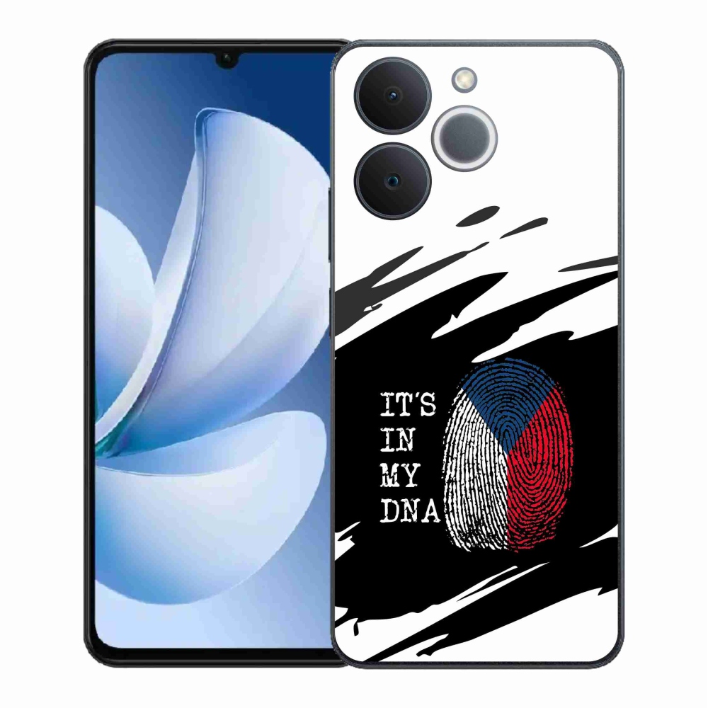 Gél borító mmCase a Realme Note 70T - zászlós ujjlenyomat fekete és fehér háttérrel