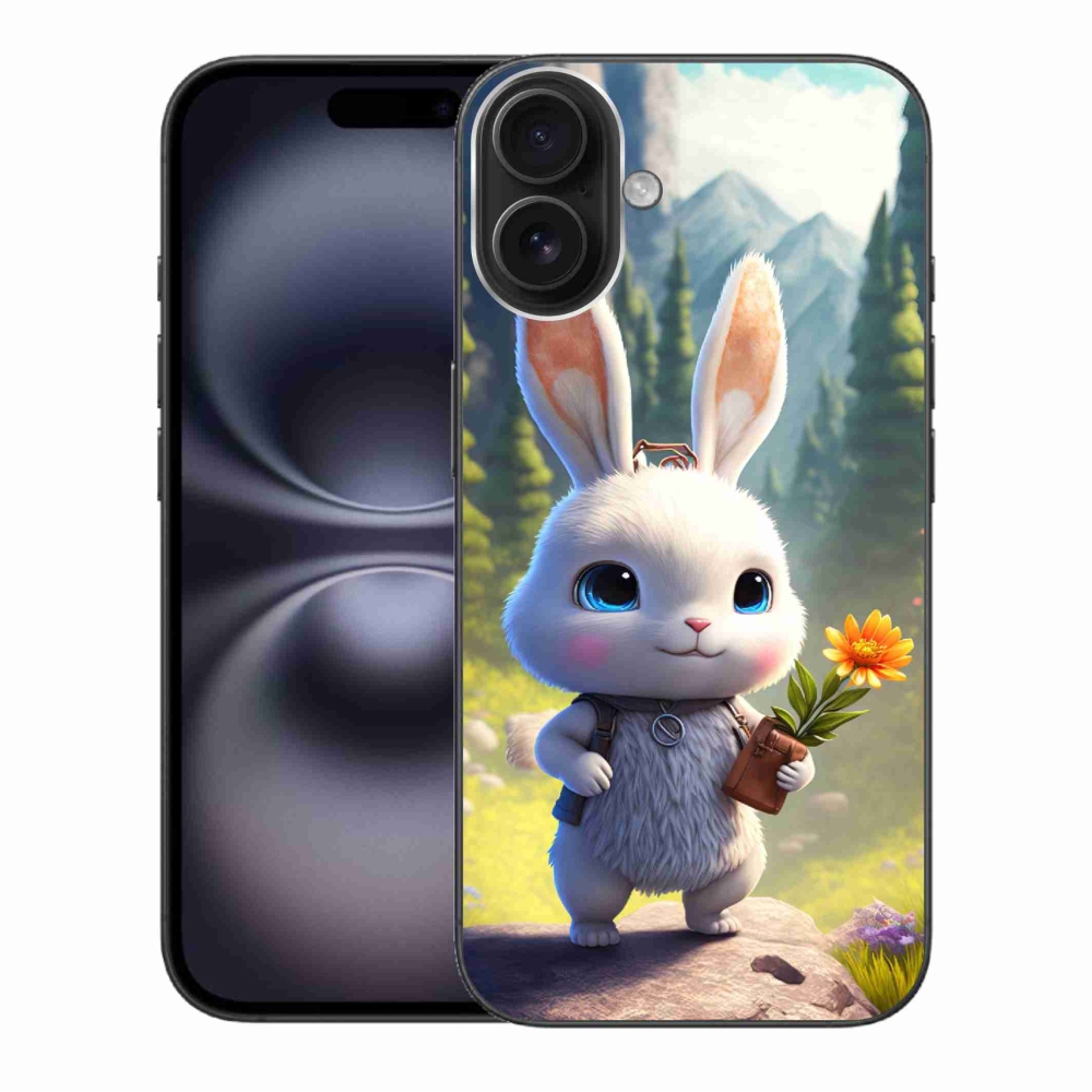 Zselés borítás mmCase iPhone 16 Plus készülékhez - aranyos nyuszi