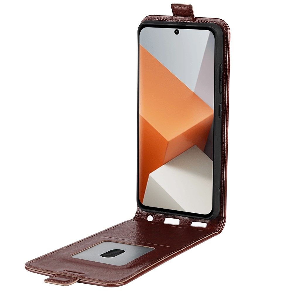 Függőleges flip tok Xiaomi Redmi Note 13 Pro+ 5G - barna színben