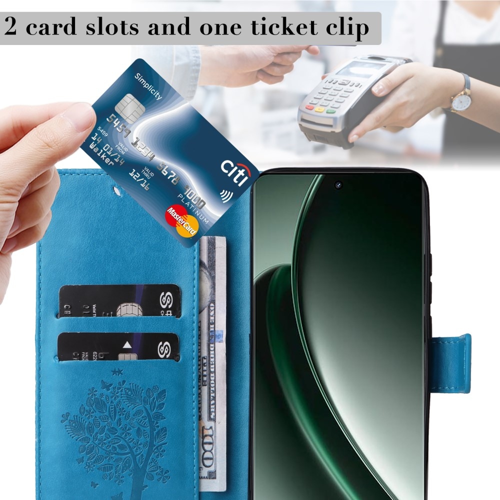 Fa könyvtáska a Realme GT 6 5G/GT 6T 5G számára - kék