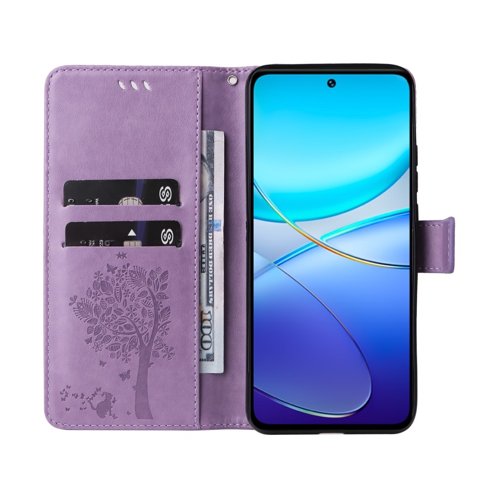 Fa könyv tok a Vivo V40 SE 4G/5G készülékhez - világos lila